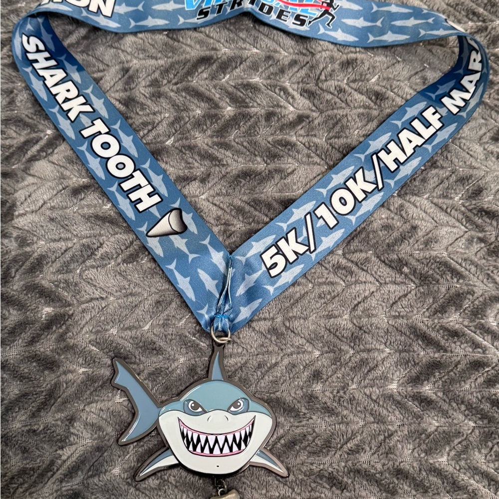 Shark Tooth Medal- Virtual Strides- Blue